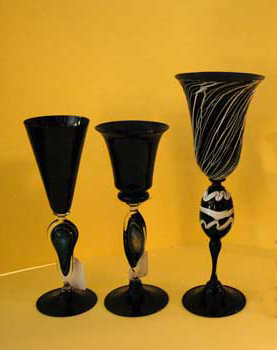 antiquariato: Murano goblets, black color