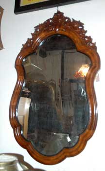 antiquariato: Walnut mirror, XIX century