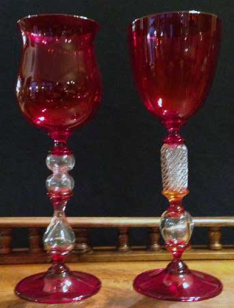 antiquariato: Murano red glasses
