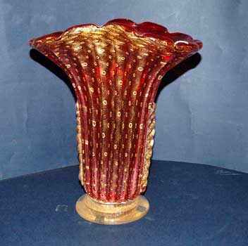 antiquariato: Red vase of Murano, BAROVIER