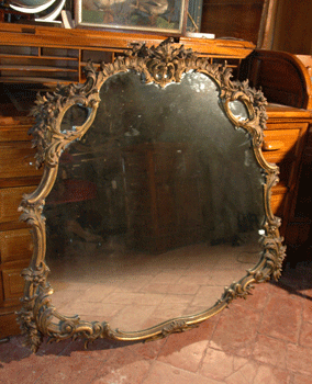 antiquariato: Gold mirror in wood