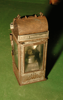 antiquariato: Antique lantern, with candle, J.G. LIEB BIBERACH