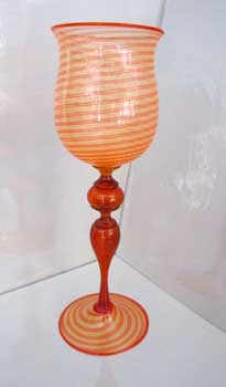 Calice di Murano arancio filigrana