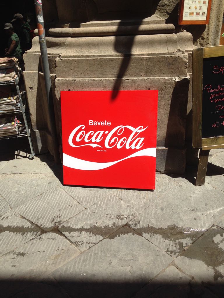 targa metallo pubblicitaria coca-cola
