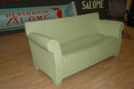 Plastic sofa, light green, Kartell