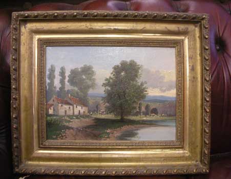 Landscape picture, with wood frame